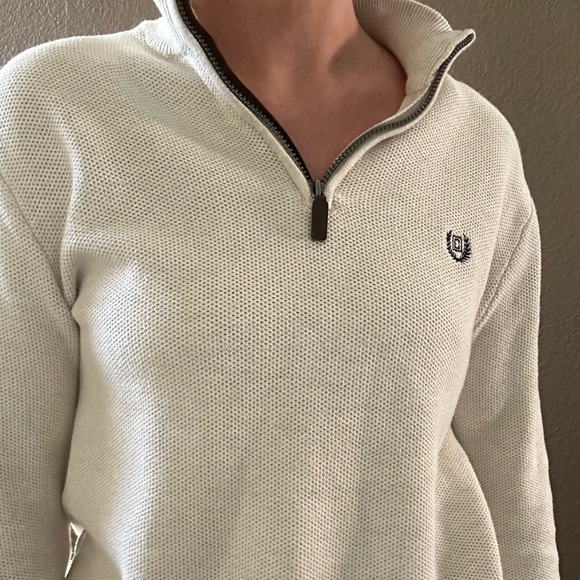 SOLD CHAPS Men’s Medium 3/4 Zip Cotton Sweater - Picture 4 of 8